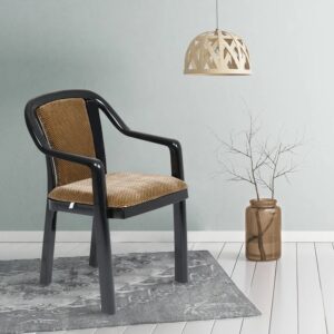Nilkamal Signature Fabric Arm Chair (Black & Beige)