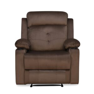 Nilkamal Cinema 1 Seater Manual Recliner Sofa With Cup Holder (Brown)