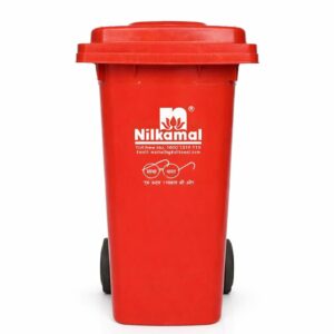 Nilkamal 120L Plastic Garbage Waste Bin (Red)