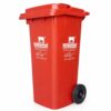 Nilkamal 120L Plastic Garbage Waste Bin (Red) 2