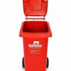 Nilkamal 120L Plastic Garbage Waste Bin (Red) 3