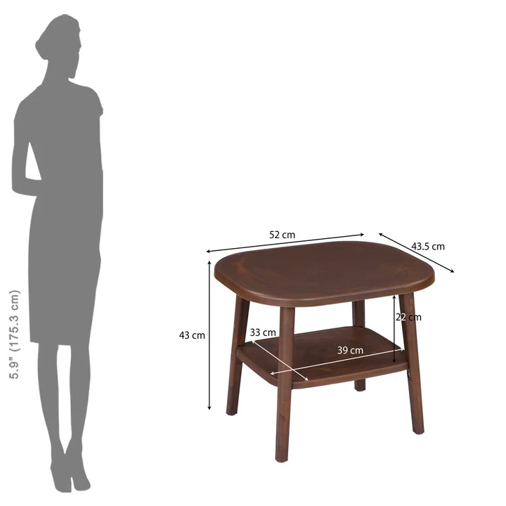 Nilkamal Arena Plastic Side Table (Walnut) 7