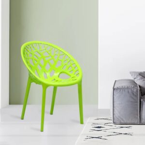 Nilkamal Crystal Polypropylene Armless Chair (Lime Green)