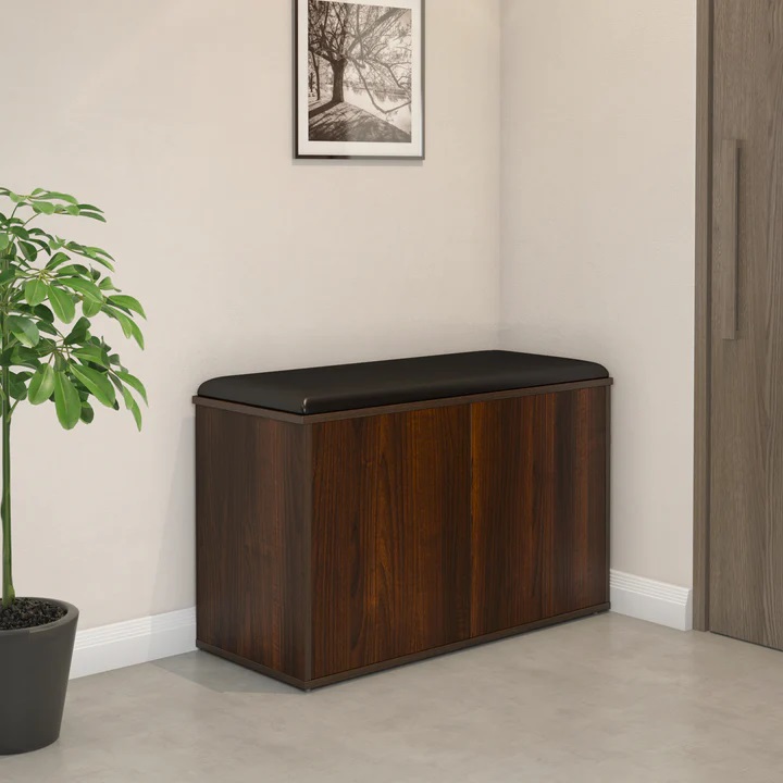 Nilkamal Metro 2 Door Engineered Wood Shoe Cabinet (Walnut) 1