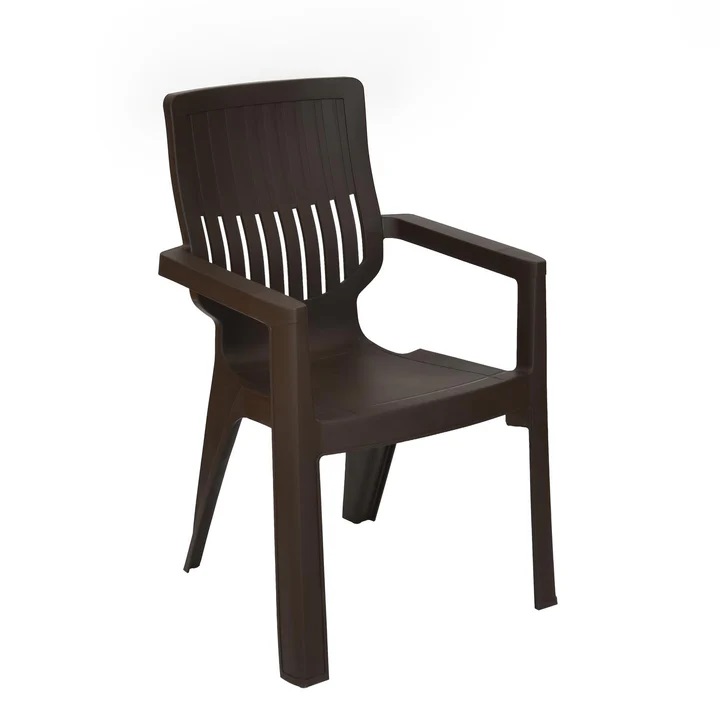 Nilkamal Ortho Comfort Plastic Arm Chair (Season Rust Brown) 2