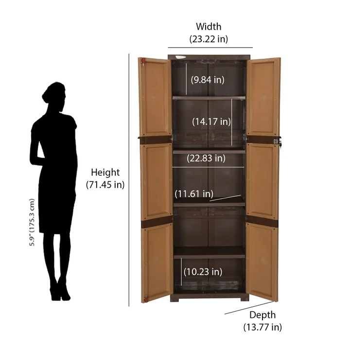 Nilkamal Freedom Mini Medium (FML) Plastic Cabinet for Storage (Sandy & Dark Brown) 8