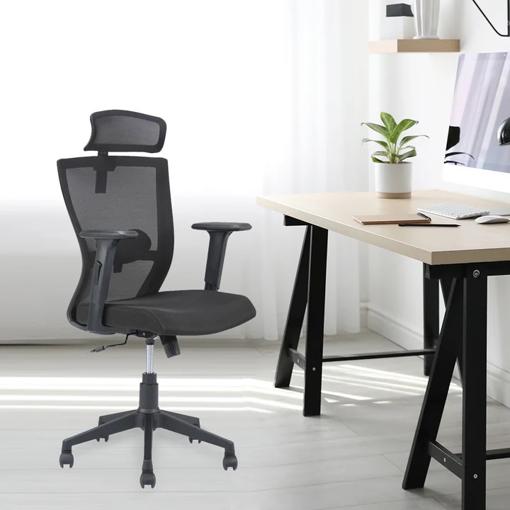 Nilkamal Hexon High Back Mesh with Adjustable Arm Chair (Black) 1