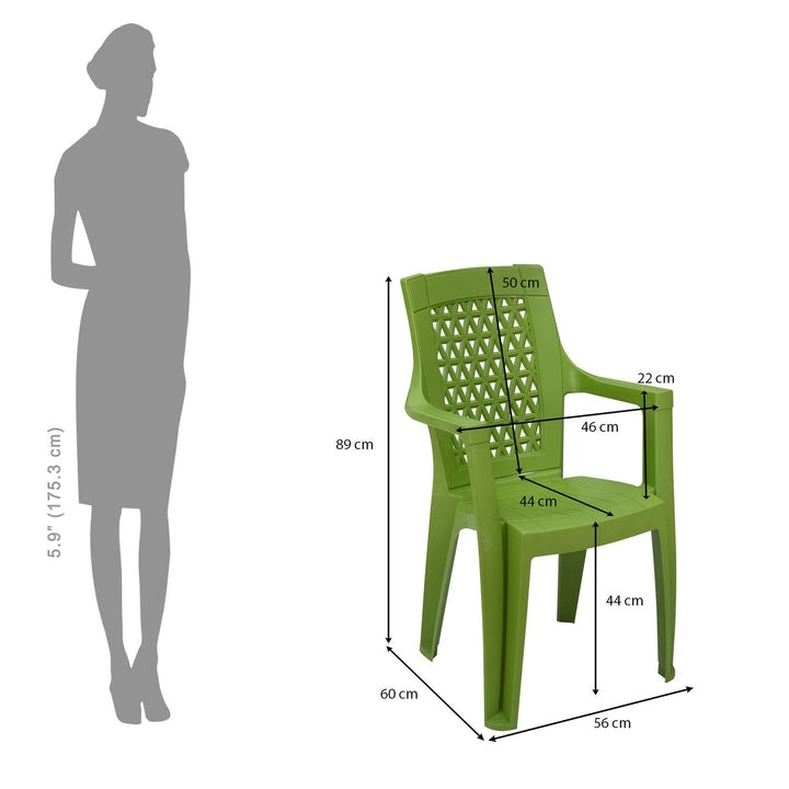 Nilkamal Elevate Plastic Arm Chair (Lush Green) 9