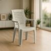 Nilkamal Elevate Plastic Arm Chair (Marble Cream) 1