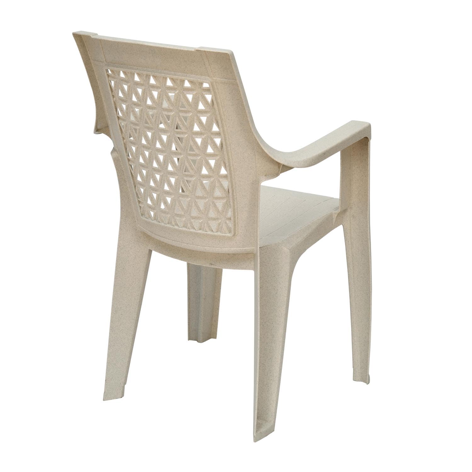 Nilkamal Elevate Plastic Arm Chair (Marble Cream) 4