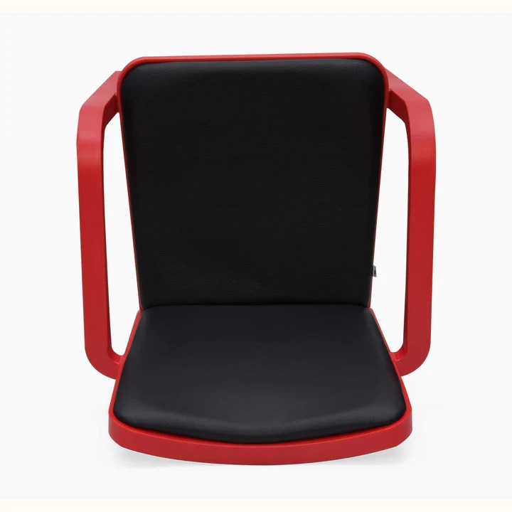 Nilkamal Luxe Full-Back Cushioned Plastic Chair (Bright Red & Black) 11
