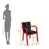 Nilkamal Luxe Full-Back Cushioned Plastic Chair (Bright Red & Black) 12