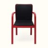 Nilkamal Luxe Full-Back Cushioned Plastic Chair (Bright Red & Black) 2