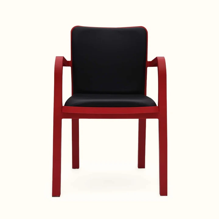 Nilkamal Luxe Full-Back Cushioned Plastic Chair (Bright Red & Black) 5