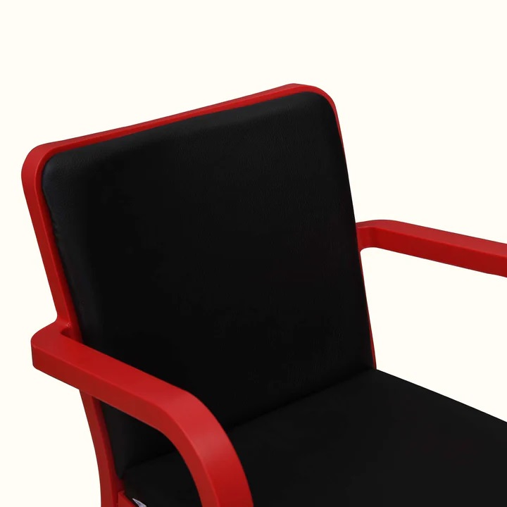 Nilkamal Luxe Full-Back Cushioned Plastic Chair (Bright Red & Black) 7
