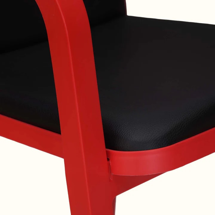 Nilkamal Luxe Full-Back Cushioned Plastic Chair (Bright Red & Black) 8