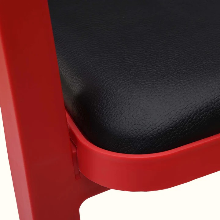 Nilkamal Luxe Full-Back Cushioned Plastic Chair (Bright Red & Black) 9