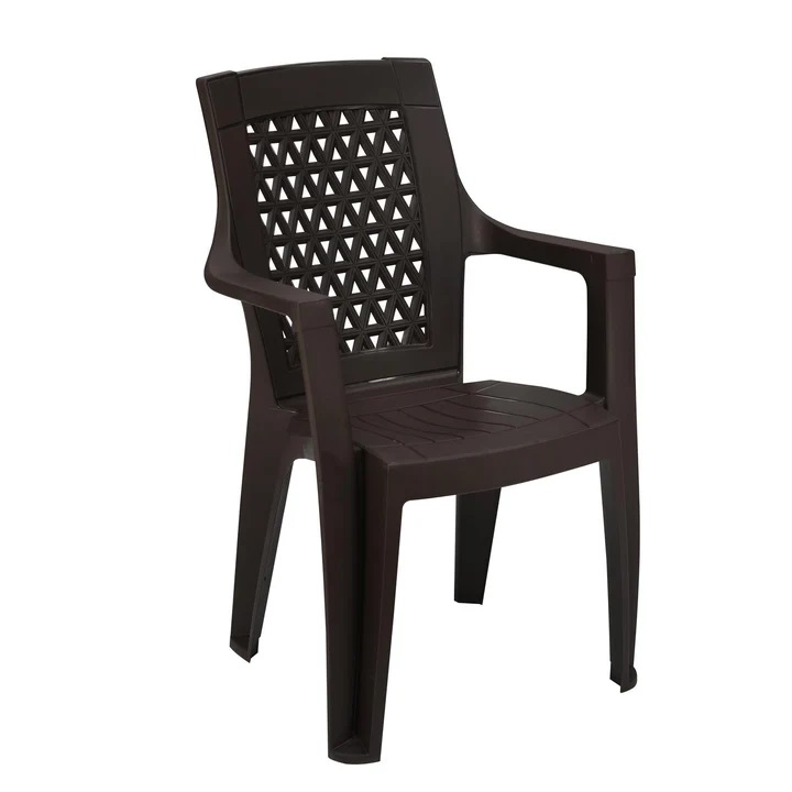 Nilkamal Elevate Plastic Arm Chair (Season Rust Brown) 2