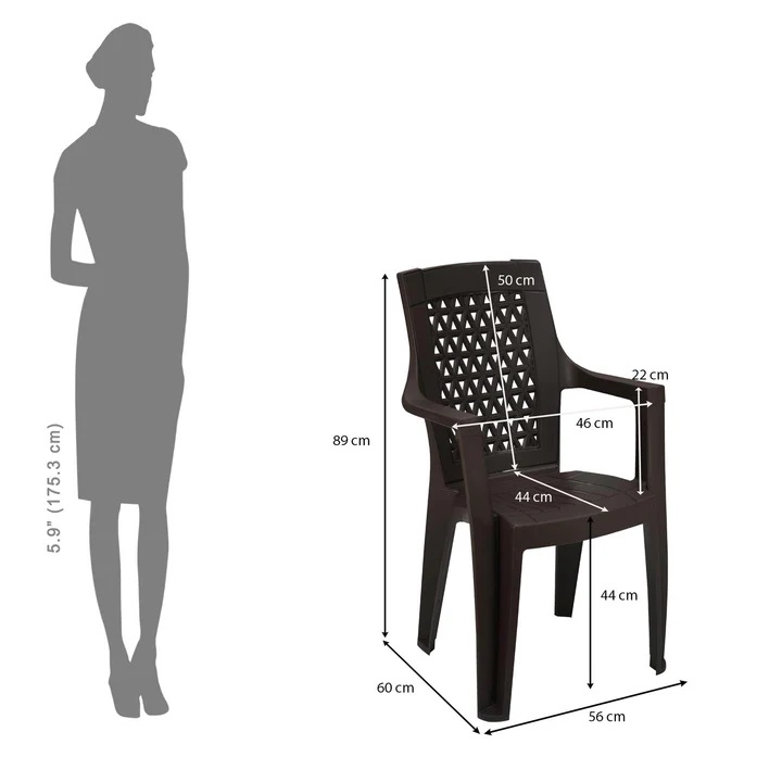 Nilkamal Elevate Plastic Arm Chair (Season Rust Brown) 9