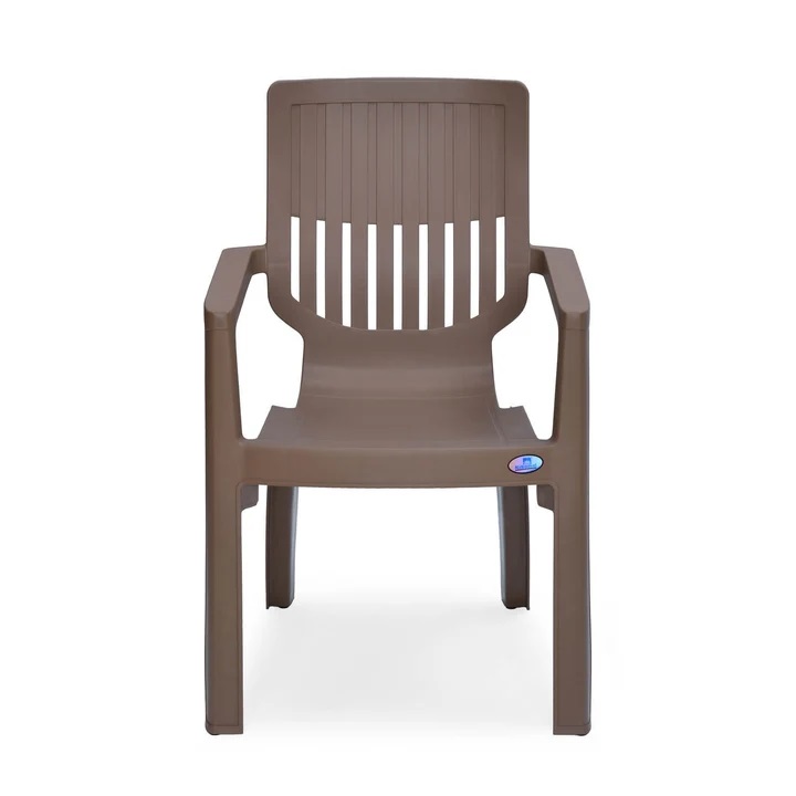 Nilkamal Ortho Comfort Plastic Arm Chair (Rattan Dark Beige) 12