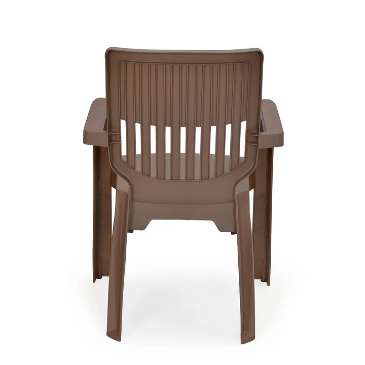 Nilkamal Ortho Comfort Plastic Arm Chair (Rattan Dark Beige) 13