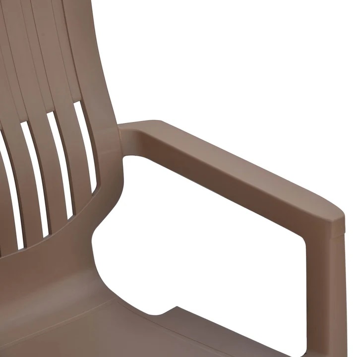 Nilkamal Ortho Comfort Plastic Arm Chair (Rattan Dark Beige) 15