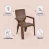 Nilkamal Ortho Comfort Plastic Arm Chair (Rattan Dark Beige) 3