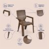 Nilkamal Ortho Comfort Plastic Arm Chair (Rattan Dark Beige) 4