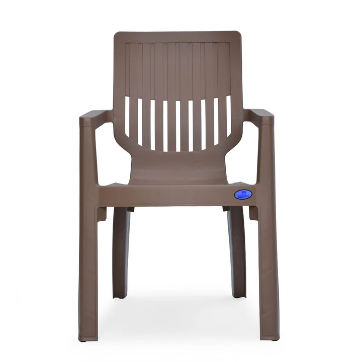 Nilkamal Ortho Comfort Plastic Arm Chair (Rattan Dark Beige) 6