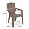 Nilkamal Ortho Comfort Plastic Arm Chair (Rattan Dark Beige) 7