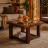 Nilkamal Winny Glass Top Center Table (Walnut) 1