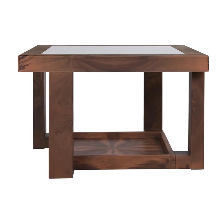 Nilkamal Winny Glass Top Center Table (Walnut) 2