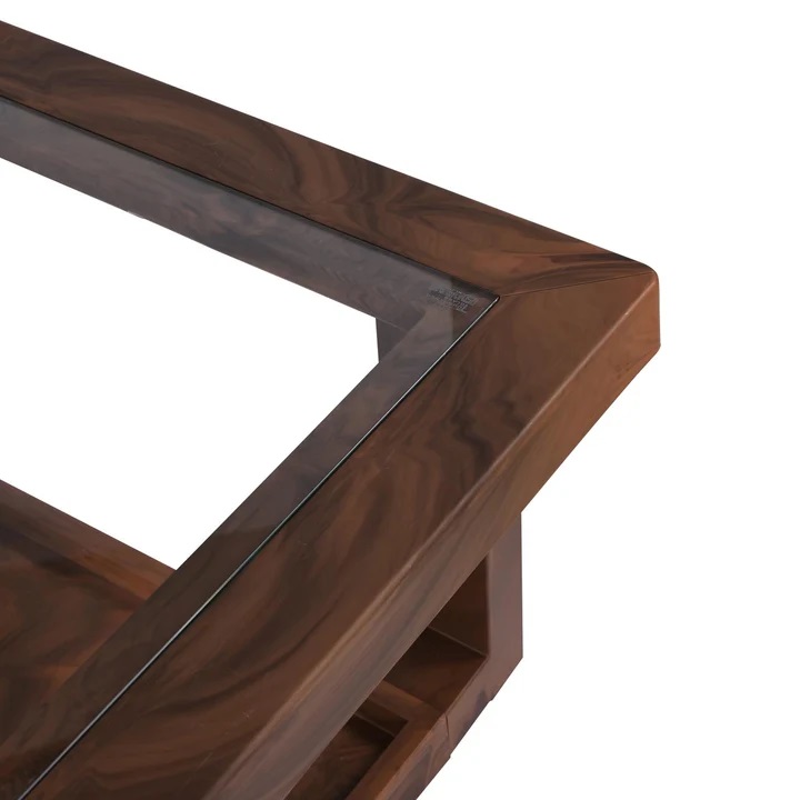 Nilkamal Winny Glass Top Center Table (Walnut) 5
