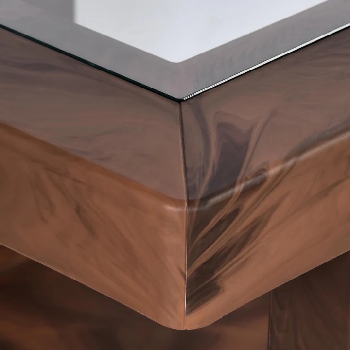 Nilkamal Winny Glass Top Center Table (Walnut) 6