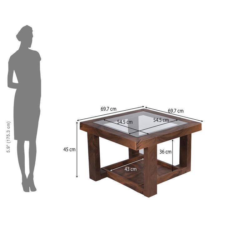Nilkamal Winny Glass Top Center Table (Walnut) 7