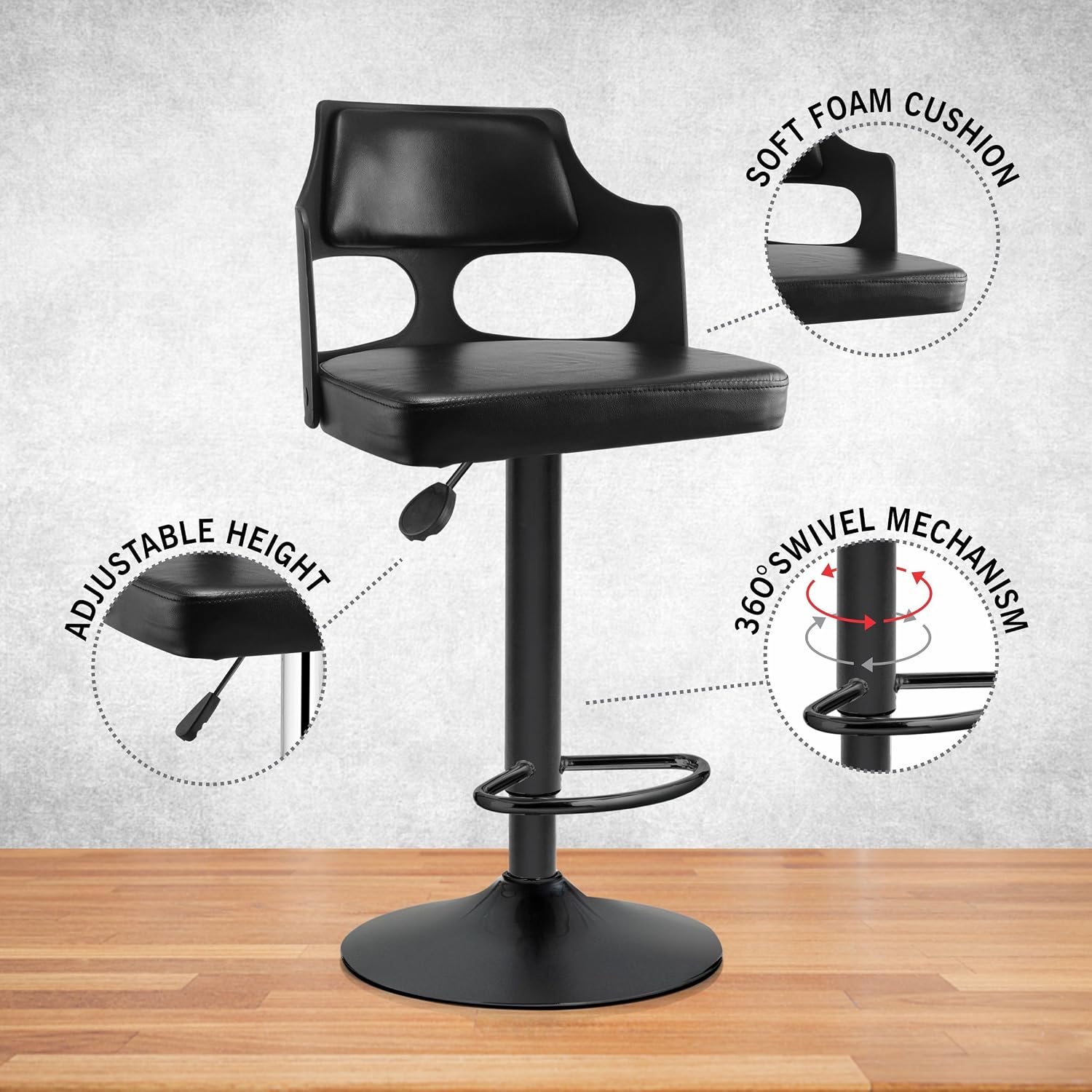 Alpha Bar Stool (Black) 2