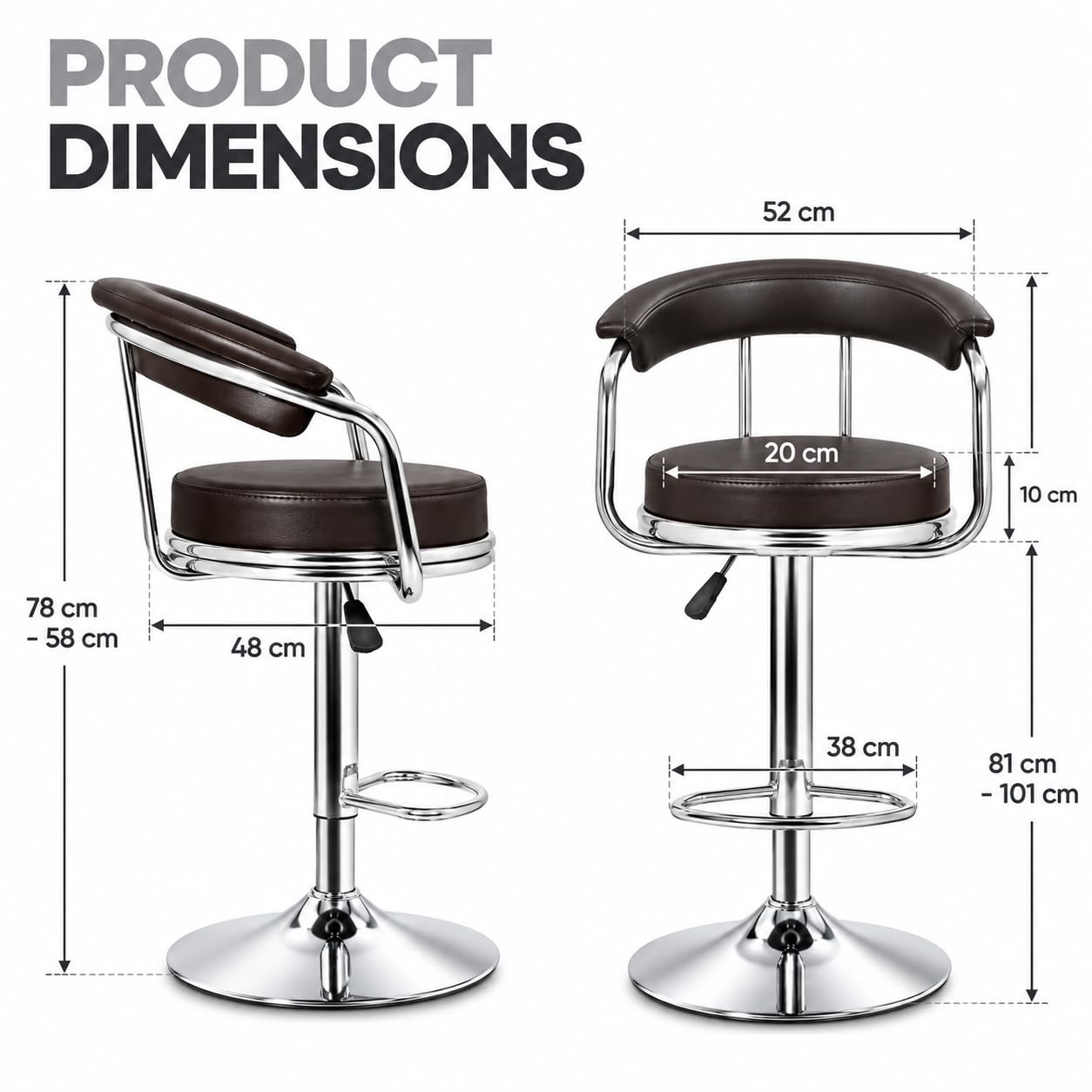 Kemon Bar Stool (Brown) 3