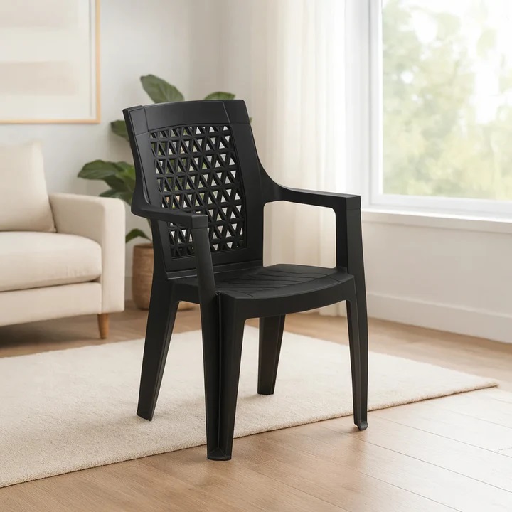 Nilkamal Elevate Plastic Arm Chair (Iron Black) 1