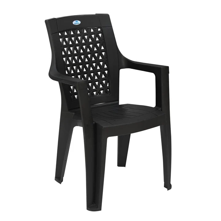 Nilkamal Elevate Plastic Arm Chair (Iron Black) 2