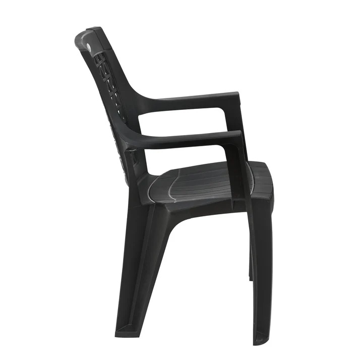 Nilkamal Elevate Plastic Arm Chair (Iron Black) 5